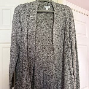 Market & Spruce Gray Open-Front Cardigan